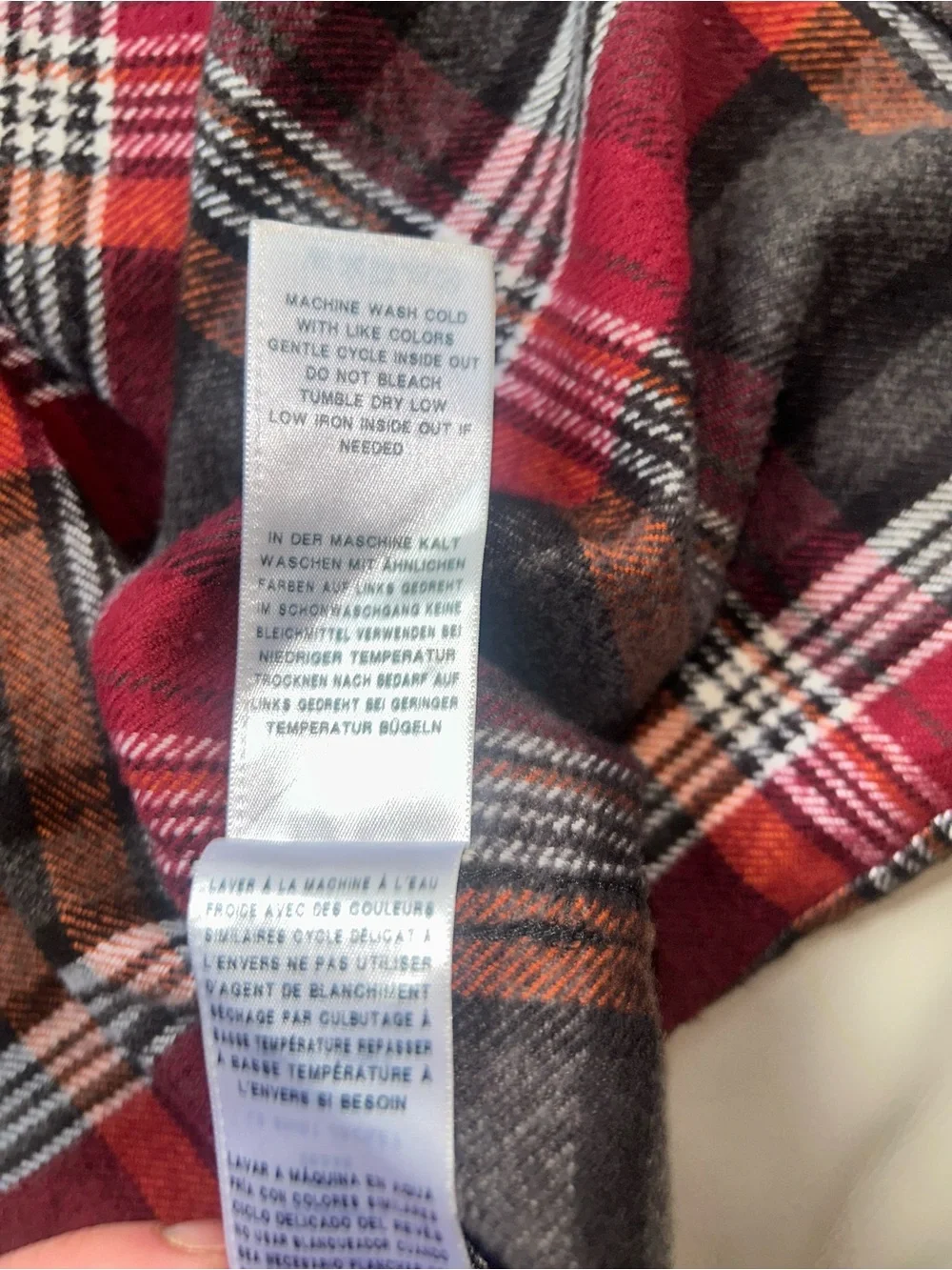 True Religion Red and Black Plaid Zip Up Shirt